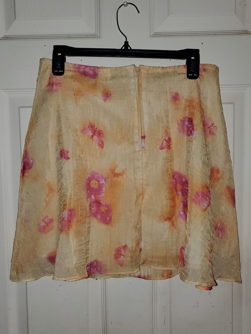 Vintage We Too Sportswear Y2K Pink Floral Butterfly Butter Yellow Mini Skirt - Picture 7 of 12